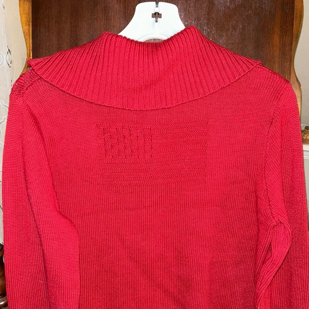 Vintage POLO RALPH LAUREN 1/4 Quarter Zip Knit Pullover Sweater flag large